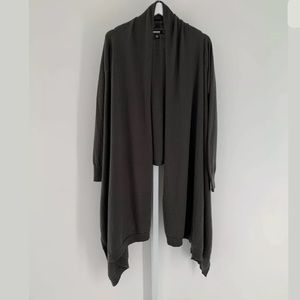 DKNY GRAY TONE CASHMERE WRAP CARDIGAN SWEATER P/S